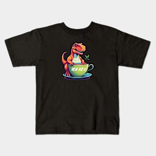 Funny Dinosaur Tea Rex Pun Kids T-Shirt
